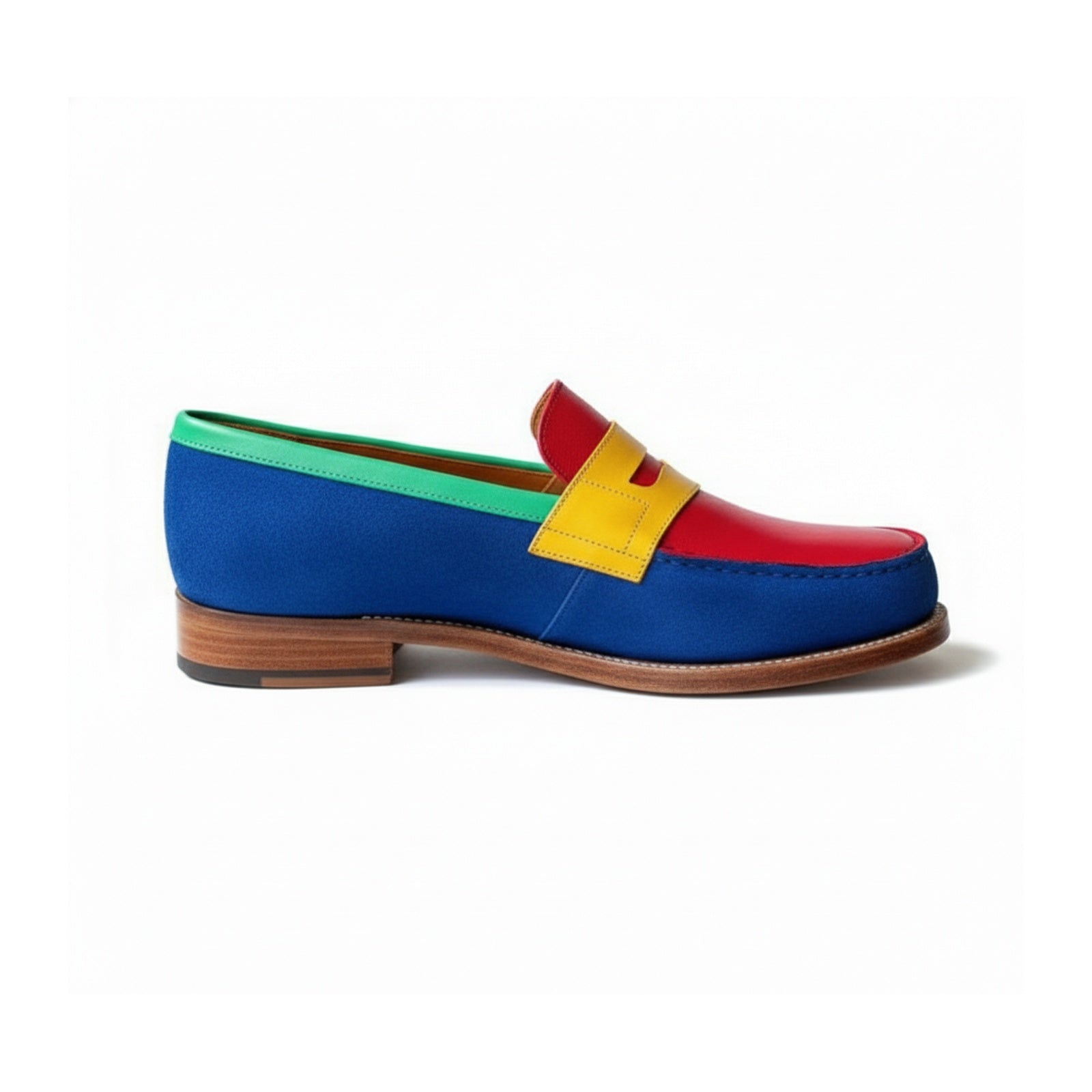 Men's Multi-color Leather Slip-on Loafers - side-view