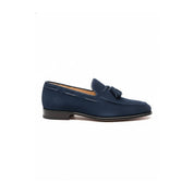 side-view - Men's Navy Suede Tassel Loafers