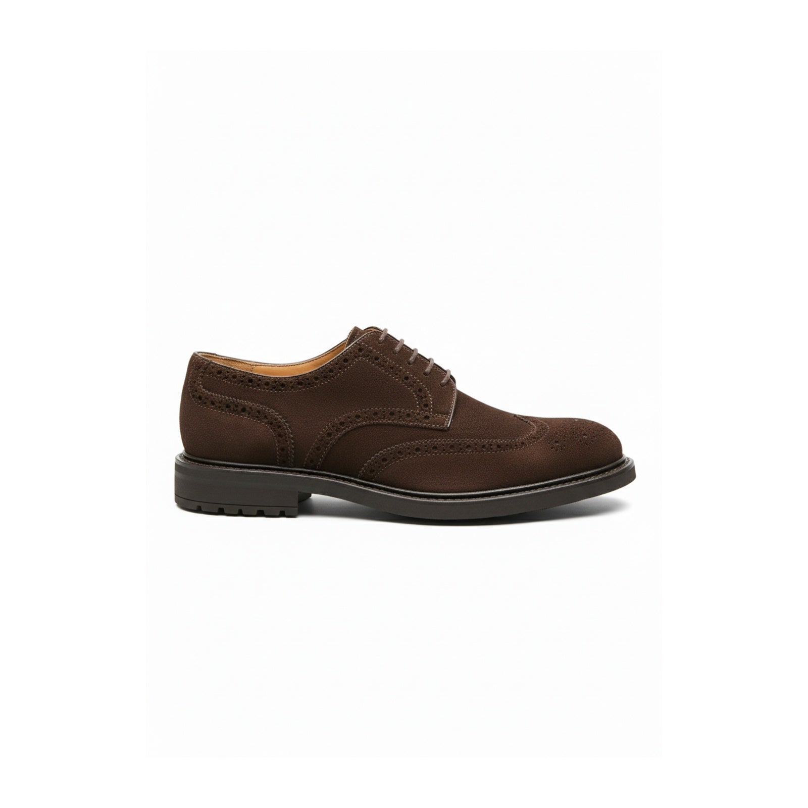 side-view - Men's Suede Leather Brogue Dress Shoes