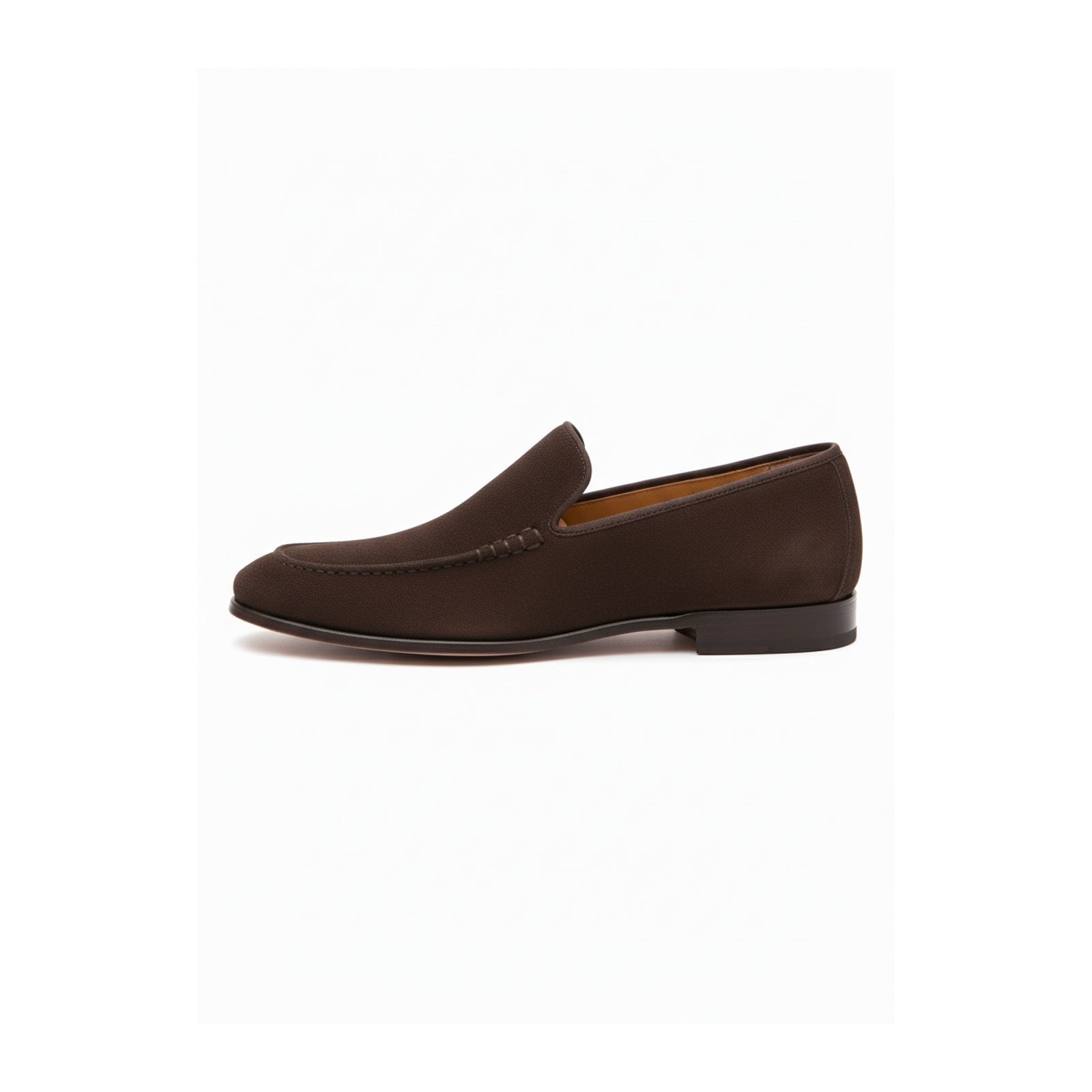 Men's Suede Slip-On Moccasins in Brown - side-view