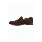 Men's Suede Slip-On Moccasins in Brown - side-view