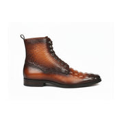side-view - Men's Tan Brown Leather Ankle Boots