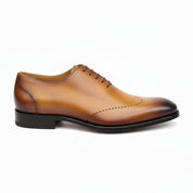 side-view - Men's Tan Brown Leather Brogue Oxfords