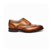 side-view - Men's Tan Leather Brogue Dress Shoes