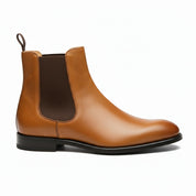 side-view - Men's Tan Leather Chelsea Boots
