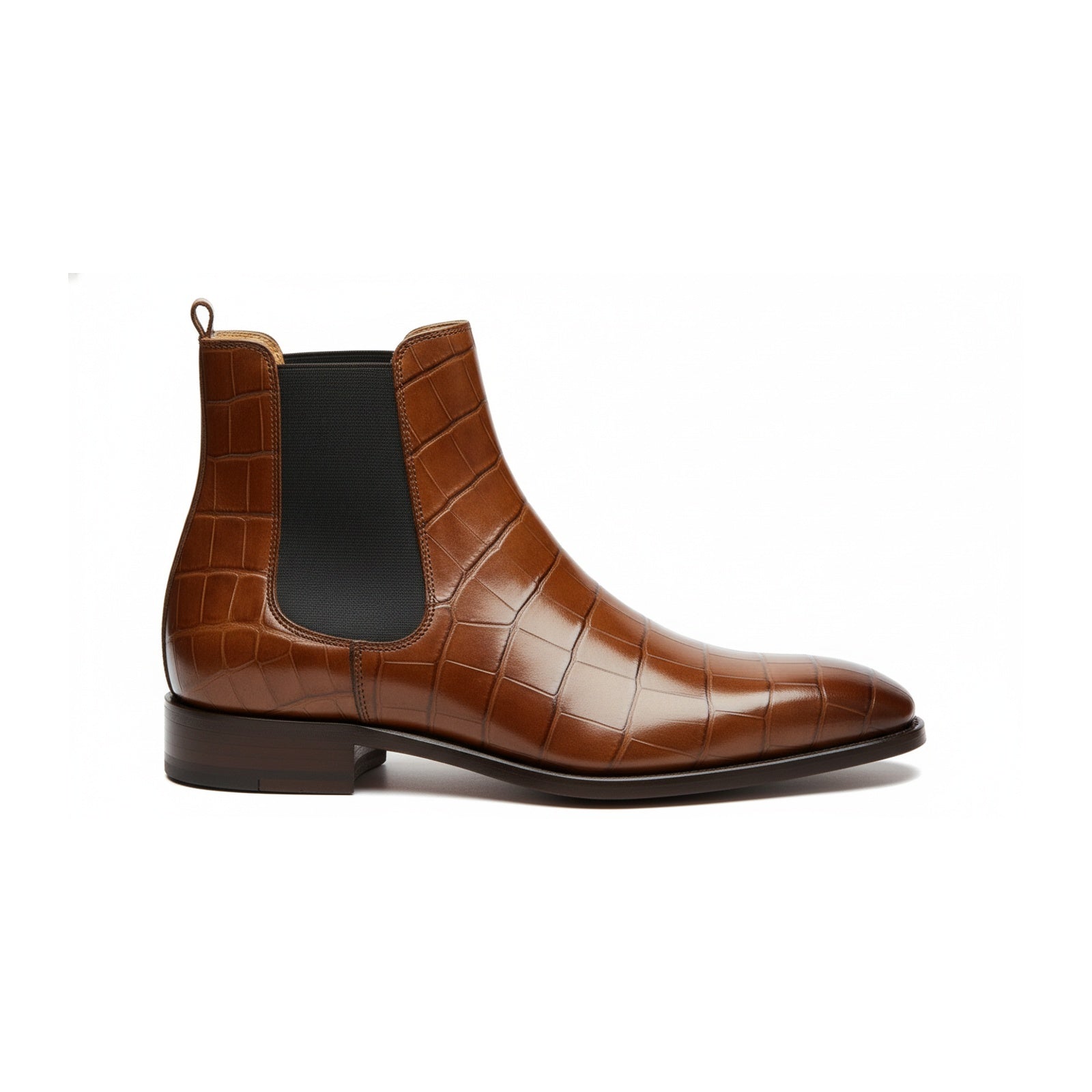 side-view - Men's Tan Leather Chelsea Boots
