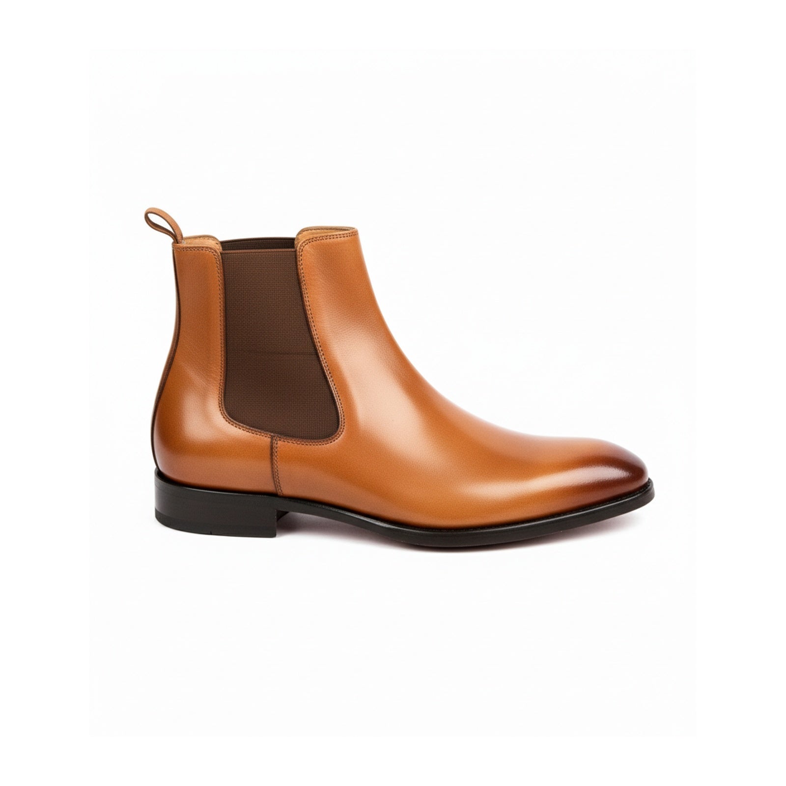 side-view - Men's Tan Leather Chelsea Boots
