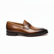 Men's Tan Leather Moccasins - side-view