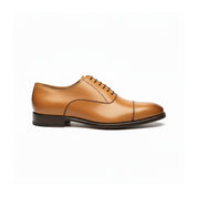 side-view - Men's Tan Leather Oxford Dress Shoes