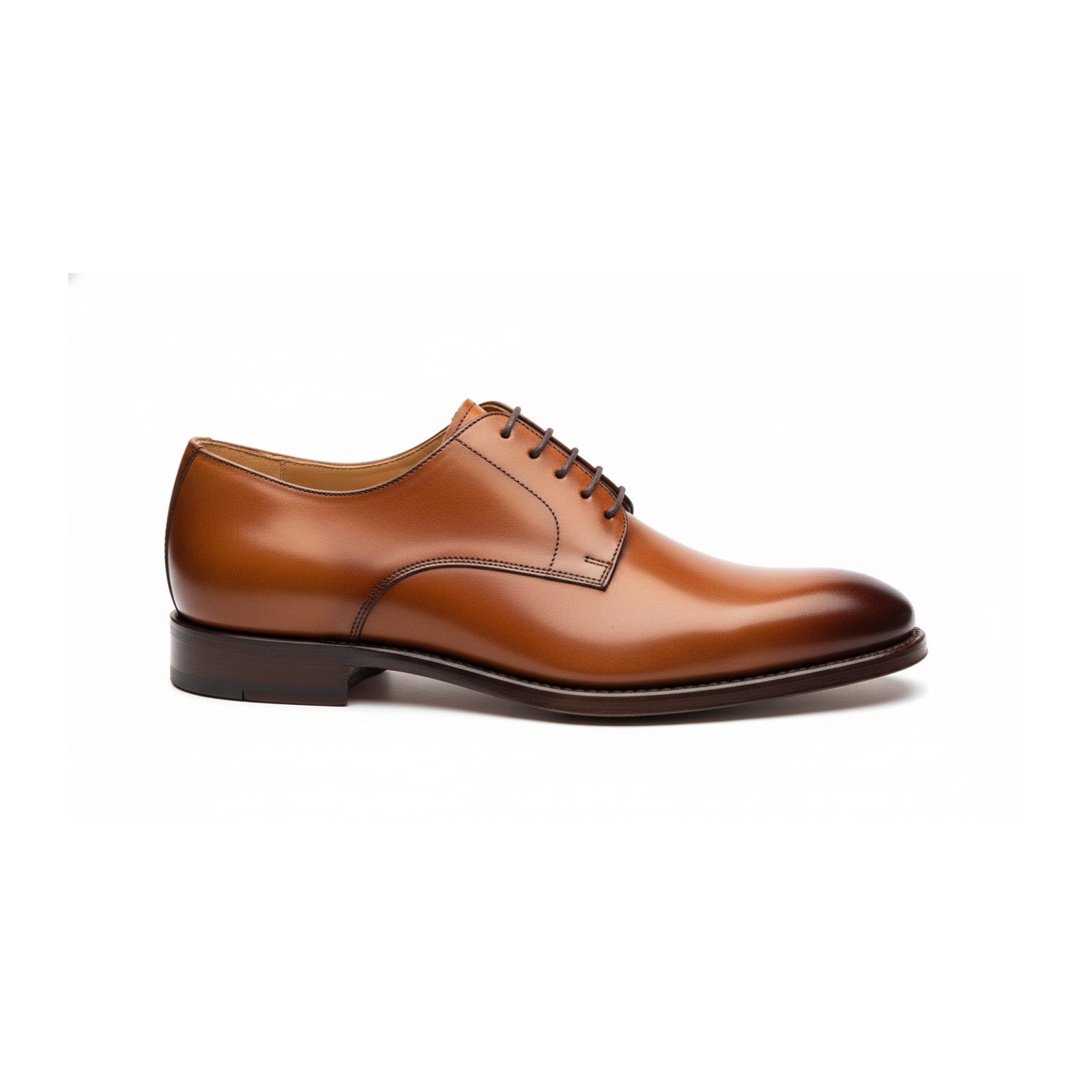 side-view - Men's Tan Leather Wingtip Dress Shoes