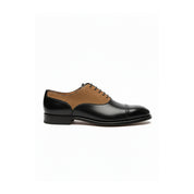 side-view - Men's Two-Tone Cowhide & Suede Brogue Oxford Dress Shoes
