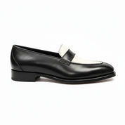 side-view - Men's Two Tone Leather Moccasin Shoes