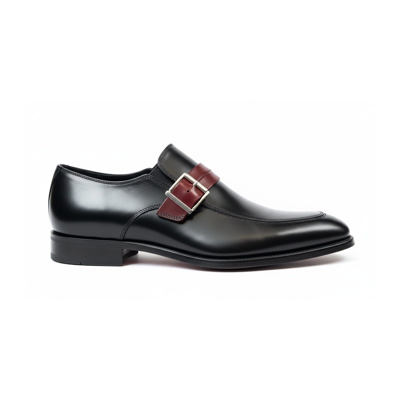 side-view - Men's Two-Tone Leather Moccasins – Black Dress Shoes