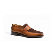 Men's Two-Tone Leather Moccasins - side-view