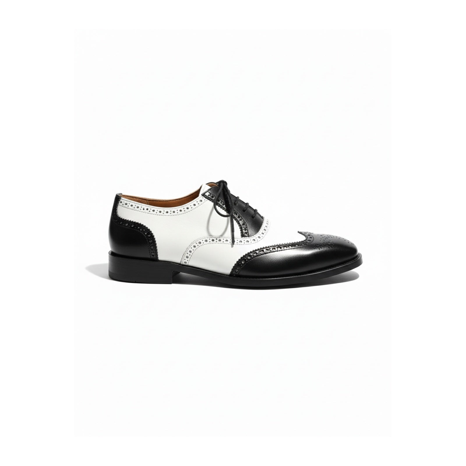 side-view - Men's Two Tone Leather Wingtip Dress Shoes