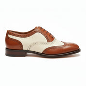 Men's Two-Tone Wingtip Brogue Leather Shoes - side-view