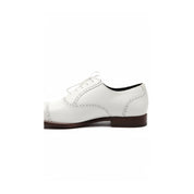 Men's White Wingtip Leather Party Shoes - side-view