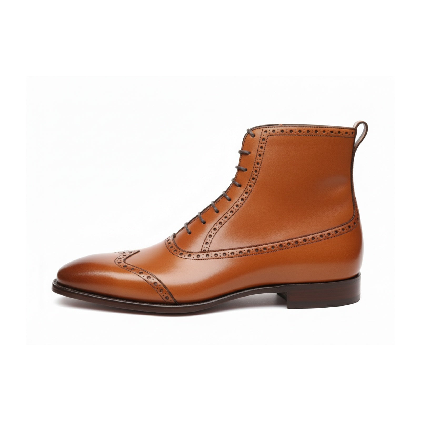 Men's Wingtip Lace-Up Leather Ankle Boots - side-view