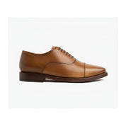 side-view - Tan Leather Brogue Oxford Shoes