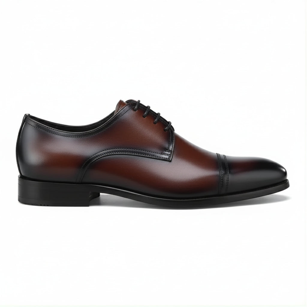 Men's Brown Leather Oxford Dress Shoes - side-view