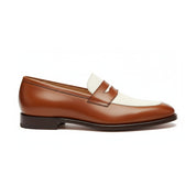 Two Tone Spectator Shoes Brown and White Leather Dress Oxford Shoes - side-view