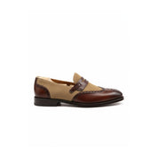 Two-tone Wingtip Brogue Moccasins in Suede and Leather - side-view