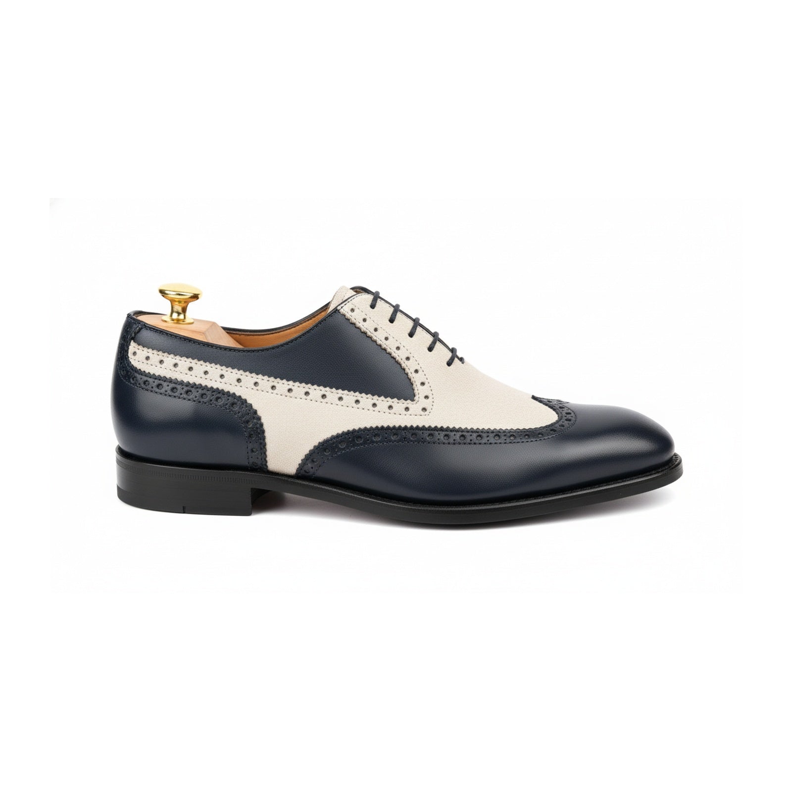 Two-Tone Wingtip Leather Dress Shoes - side-view