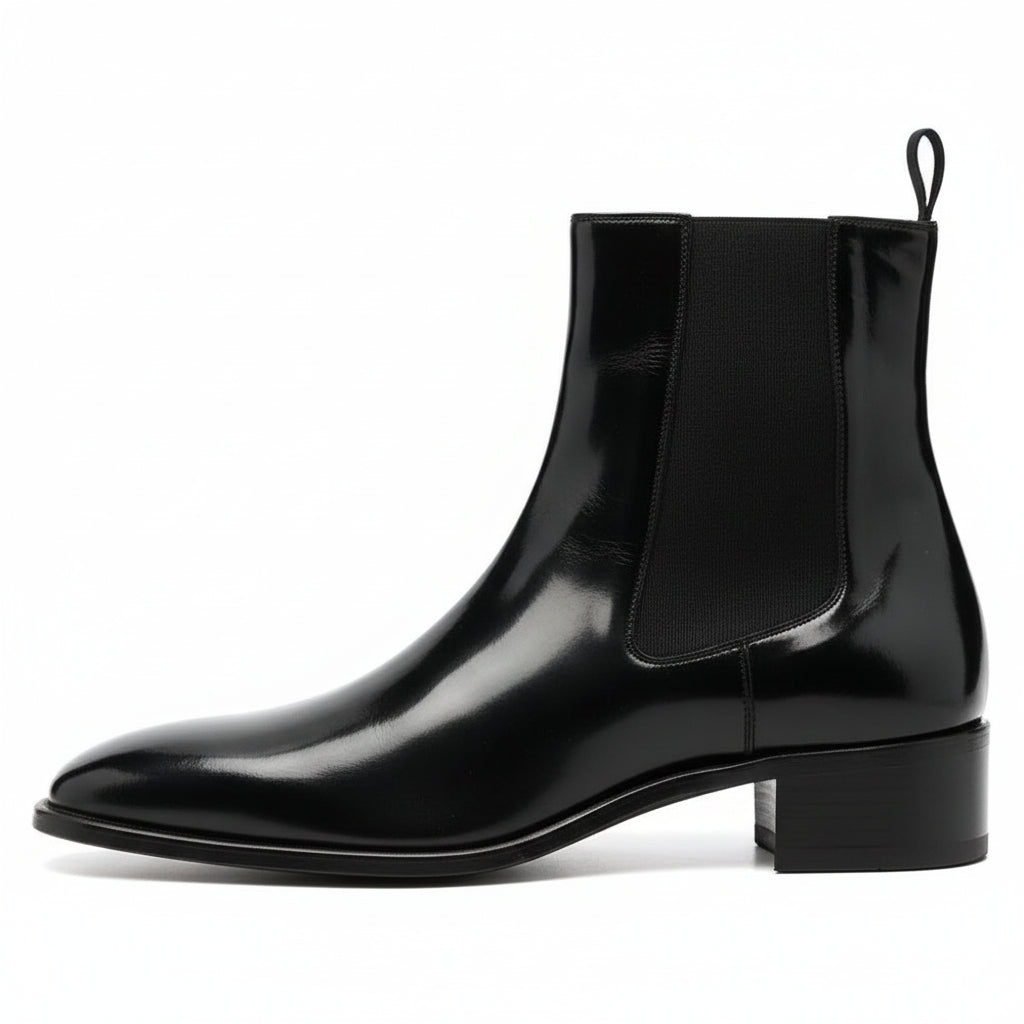 side-view - Unisex Patent Leather High Ankle Boots