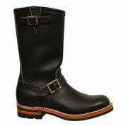 Western Cowboy Boots with Vintage Buckle and Square Heel - side-view