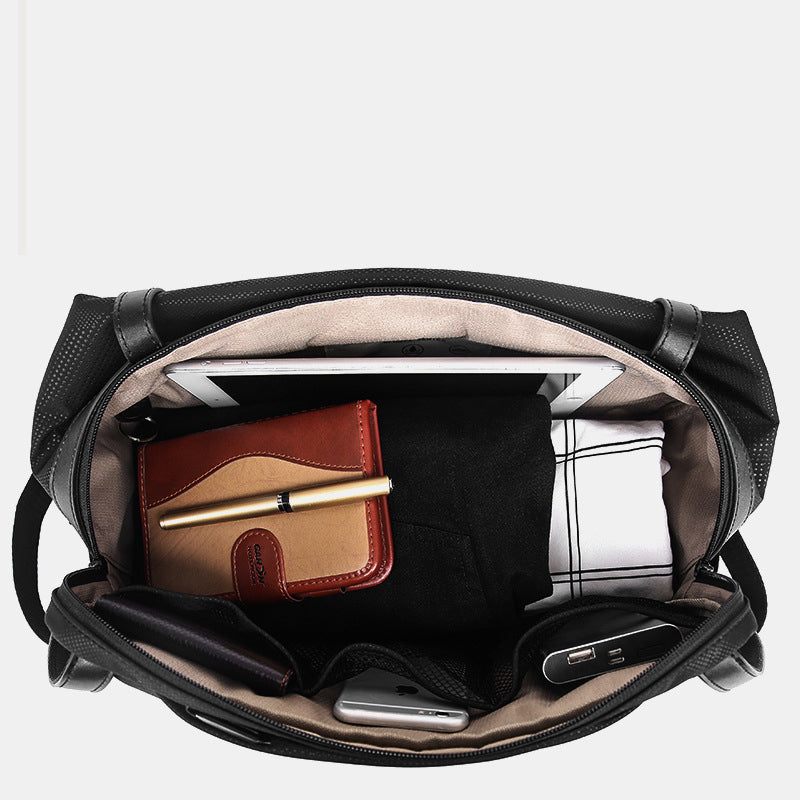 Sleek Messenger Bag with Modern Design and Reflective Detailing