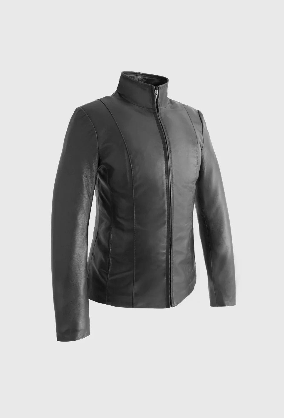 Gothic Women's Lambskin Leather Jacket, Black Soft Leather Women's Jacket