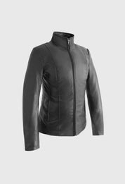 Gothic Women's Lambskin Leather Jacket, Black Soft Leather Women's Jacket