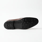 sole-view - Handmade Men Brown Tassels Moccasins Loafer Shoes, Brown Dress Shoes