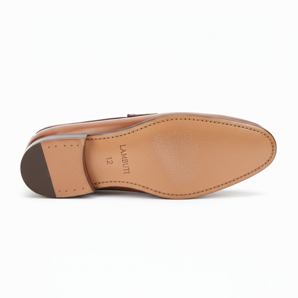 Brown Leather Moccasins Loafers - sole-view
