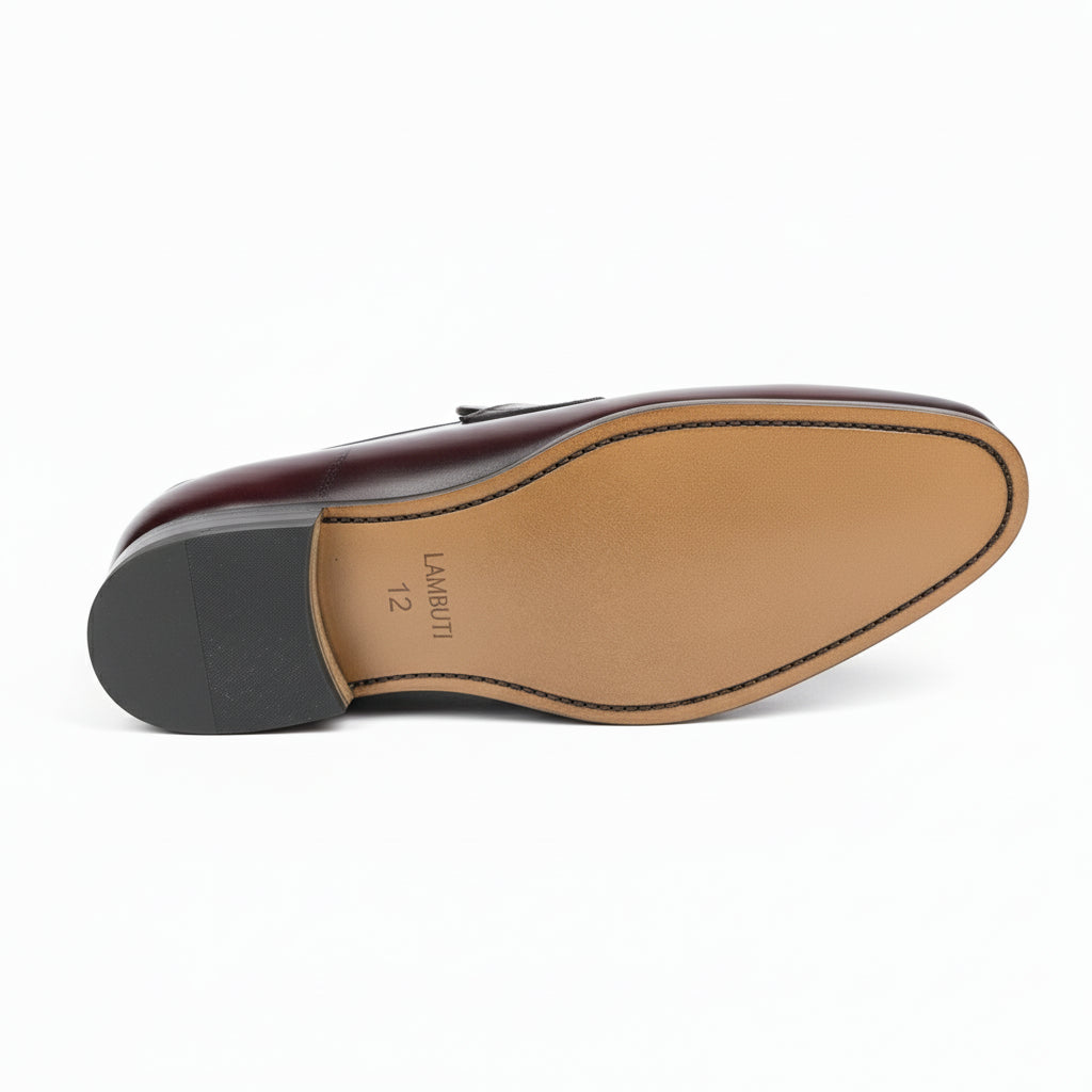 Dark Burgundy Leather Formal Shoes - sole-view