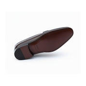Men's Black Leather Moccasins - sole-view