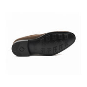 Men's Brown Suede Oxford Shoes - sole-view