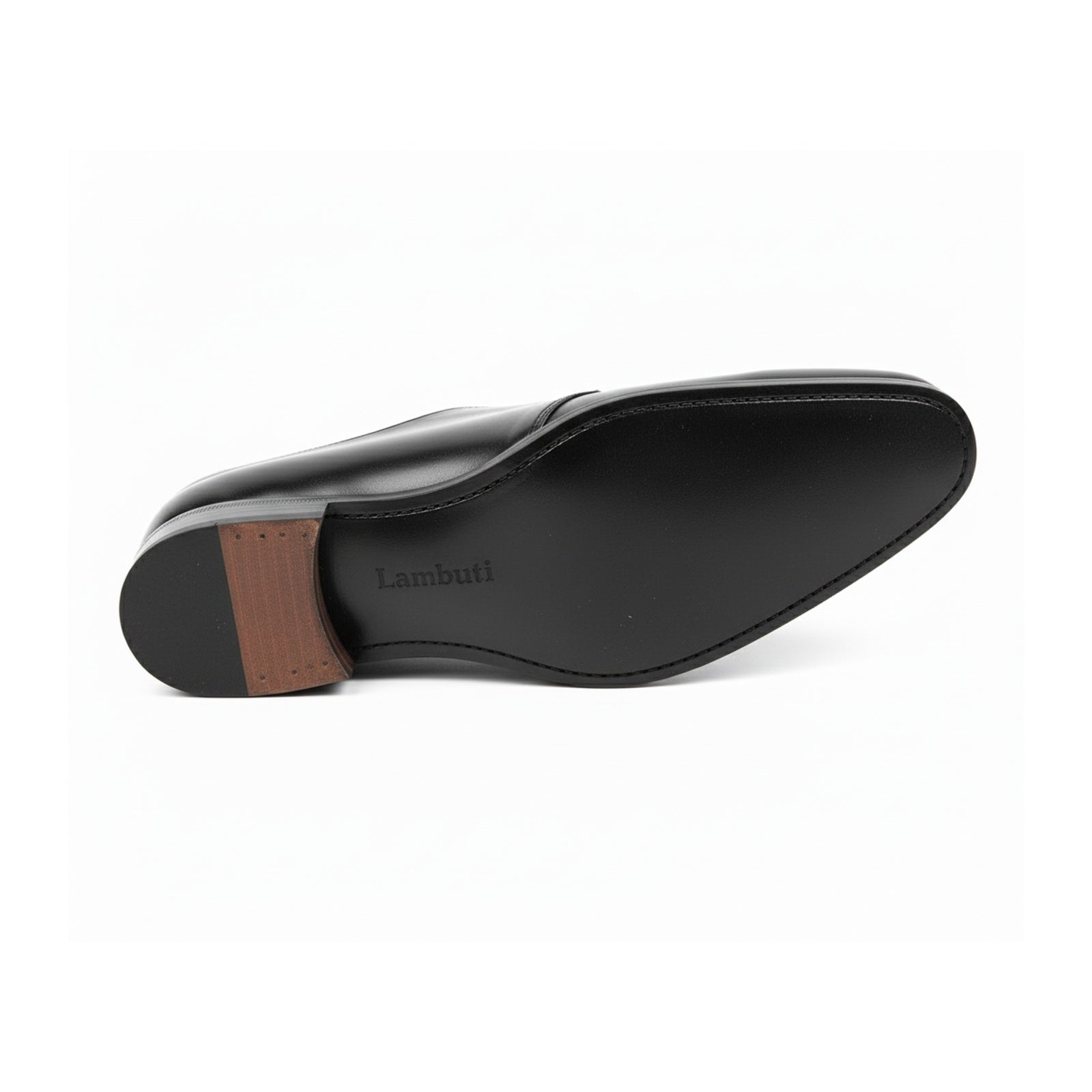 Men's Black Leather Lace-up Dress Shoes - sole-view