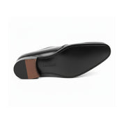 Men's Black Leather Lace-up Dress Shoes - sole-view