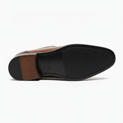 Men's Black Leather Derby Shoes - sole-view