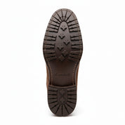 Men's Brown Suede Moc-Toe Lace-Up Boots - sole-view