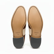 Men Spectator Shoes, Two Tone Shoes, Brown and White Formal Shoes, - sole-view