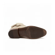 sole-view - Men's Beige Suede Jodhpurs Boots with Ankle Strap