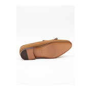 Men's Beige Suede Loafers - sole-view