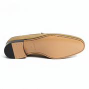 Men's Beige Suede Moccasins - sole-view