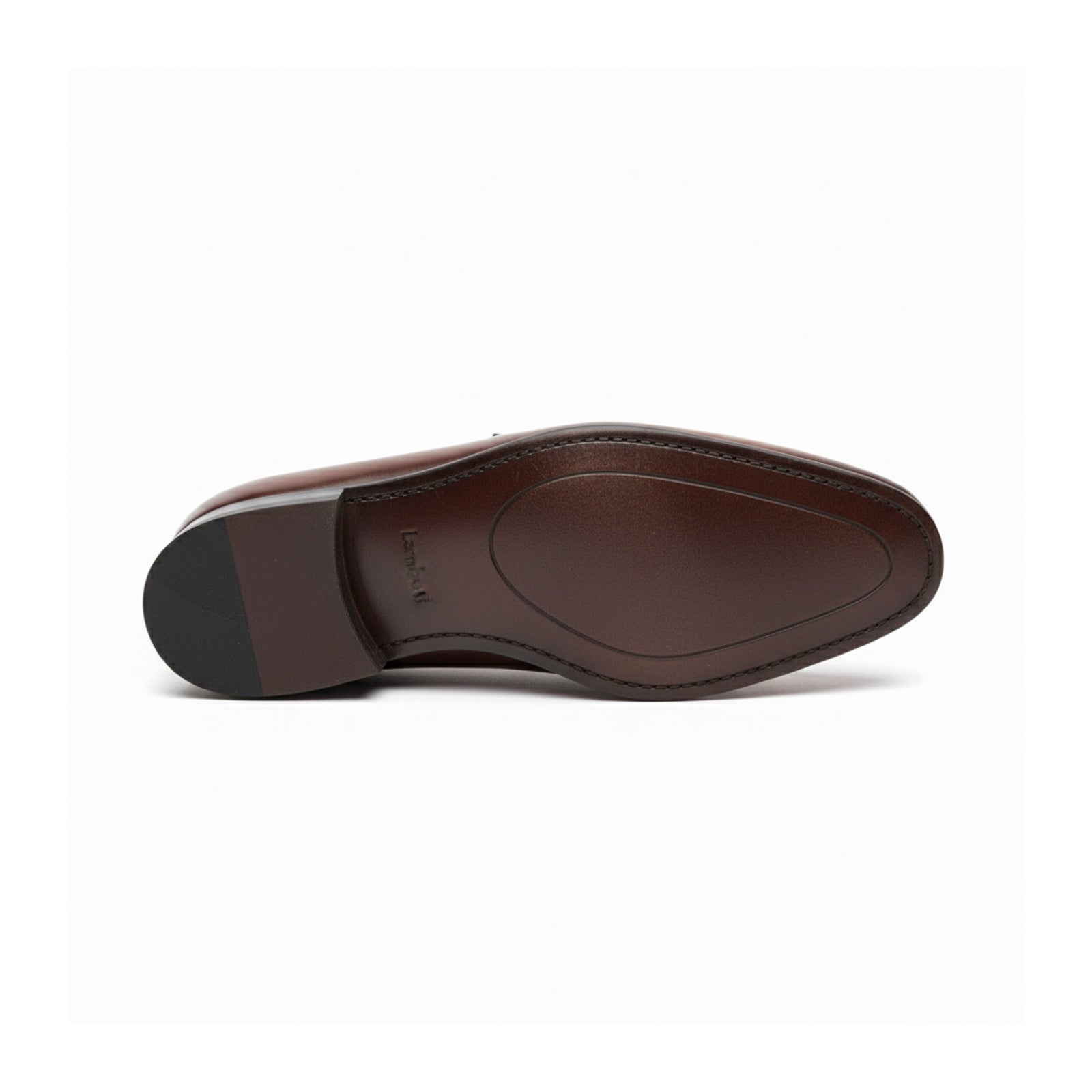 sole-view - Men's Black Genuine Leather Formal Penny Loafer Shoes