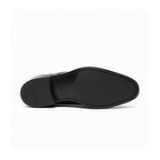 sole-view - Men's Black & Gray Leather Wingtip Formal Shoes