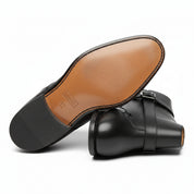Men's Black Handmade Jodhpurs Ankle Boots - sole-view