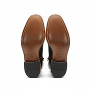 sole-view - Men's Black Leather Biking Boots