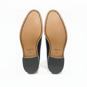 sole-view - Men's Black Leather Moccasin Loafers